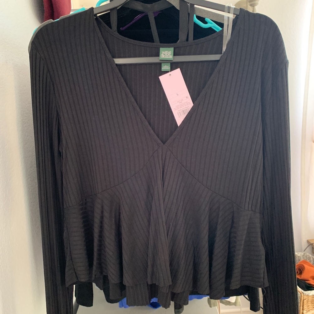 NWT black long sleeve top
